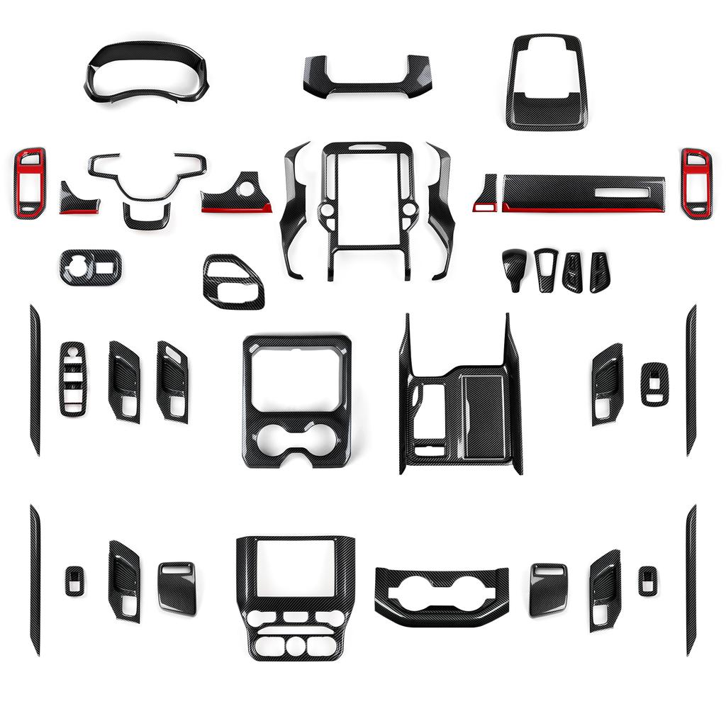 Для Dodge RAM 1500 2500 3500 2019-2026 Автомобильная центральная консоль Панель переключения передач Накладка Наклейка на интерьер из углеродного волокна ABS Аксессуары