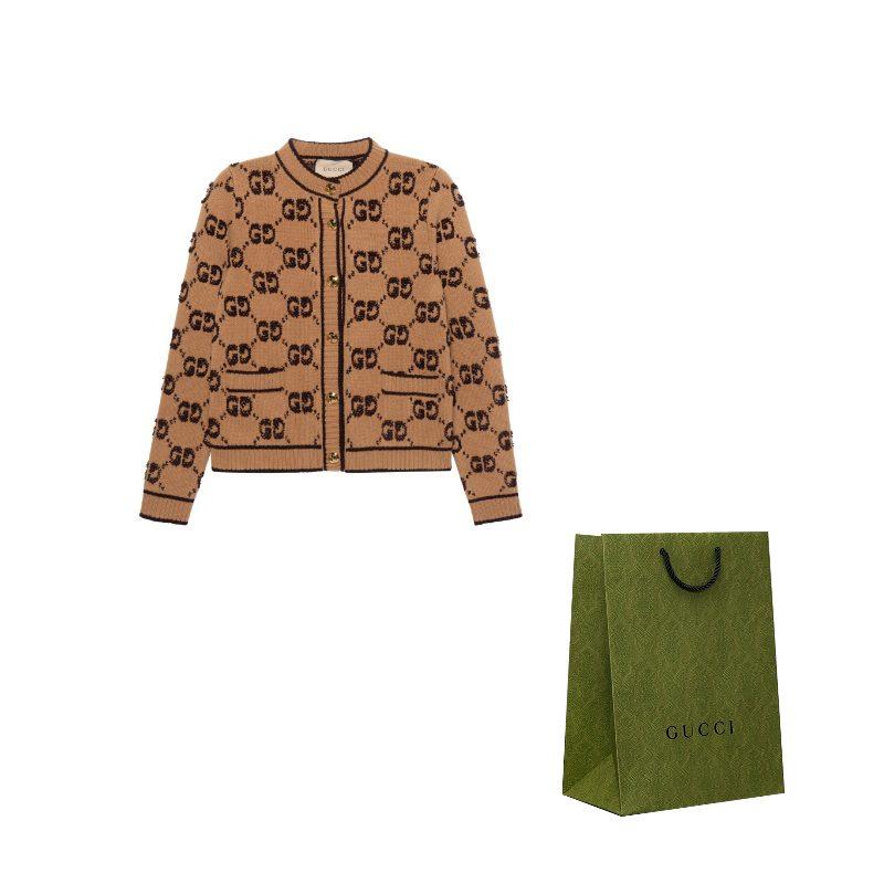 Gucci Осенне-зимняя коллекция 22 Женский трикотаж Коричневый 713300-XKCNA-2668