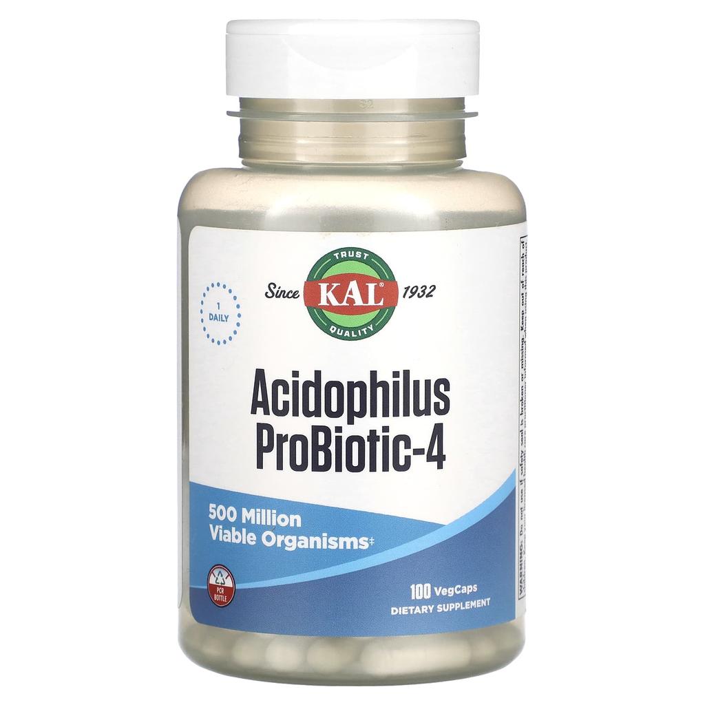 KAL, Acidophilus Probiotic-4, 100 Veggie Capsules