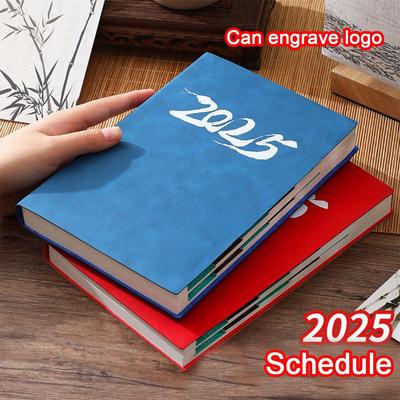 Ежедневник формата А5, кожаный ежедневник на 2025 год, студенческий блокнот на 365 дней, утолщенная книга для записей деловых встреч, памятки