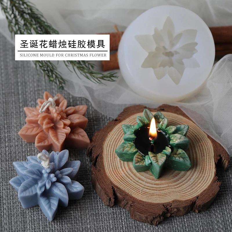 New Creative Flower Shape Mold Christmas Silicone Mold Aromatherapy Candle Resin Cake Decorating Handmade Soap Making Molds