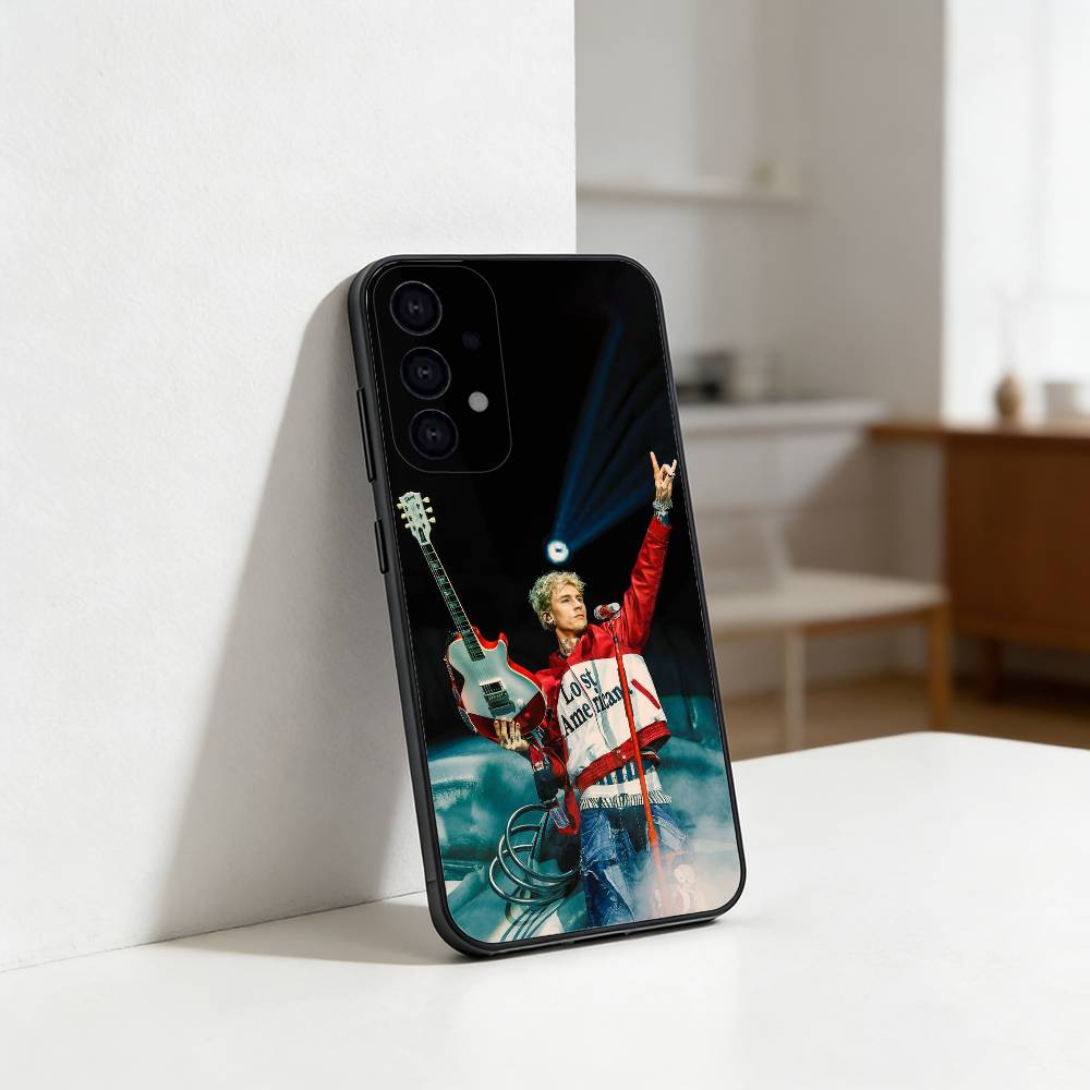 Machine K-Kelly Phone Case For Samsung S25,24,23,22,30,21,10,9,Ultra,Plus,Lite Soft Black Case