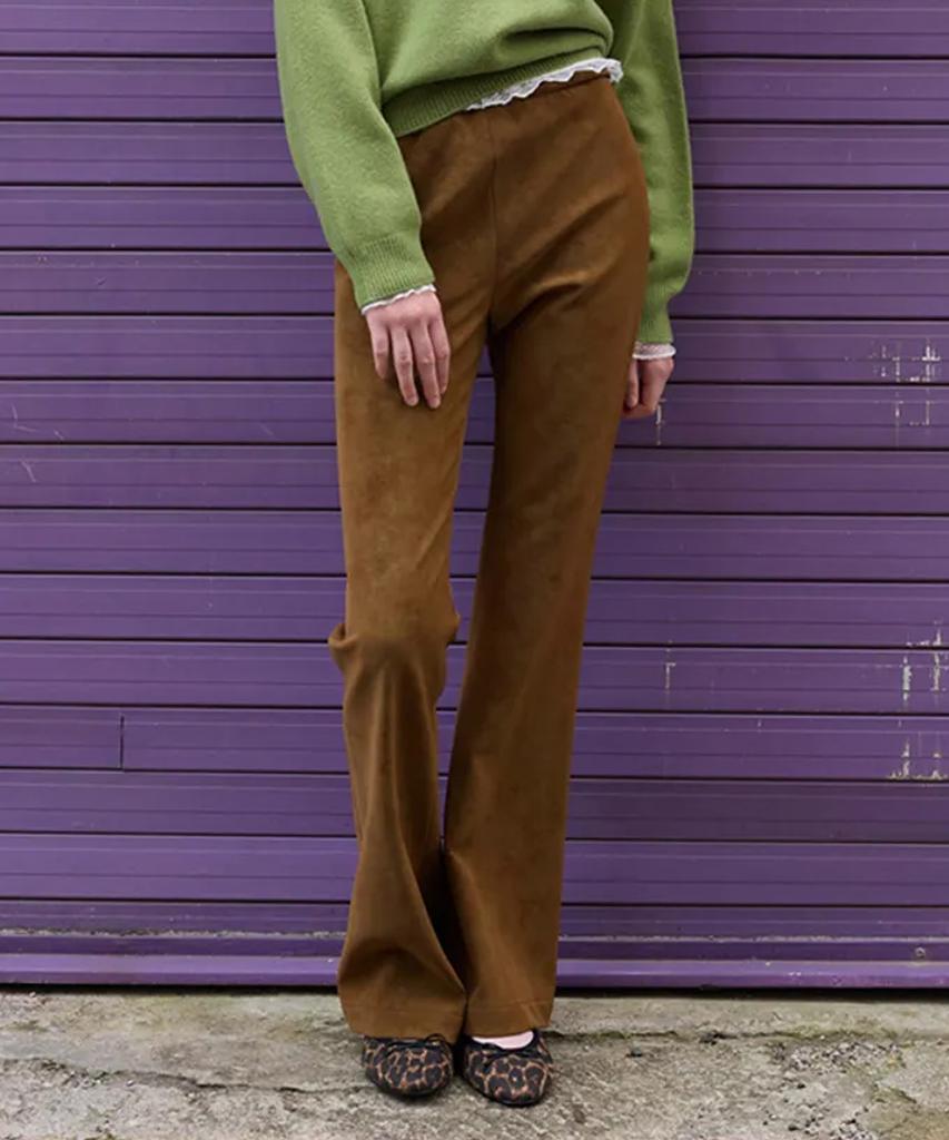 БРЮКИ-КЛЕШ из эластичной замши MURMURE_Obe Pants