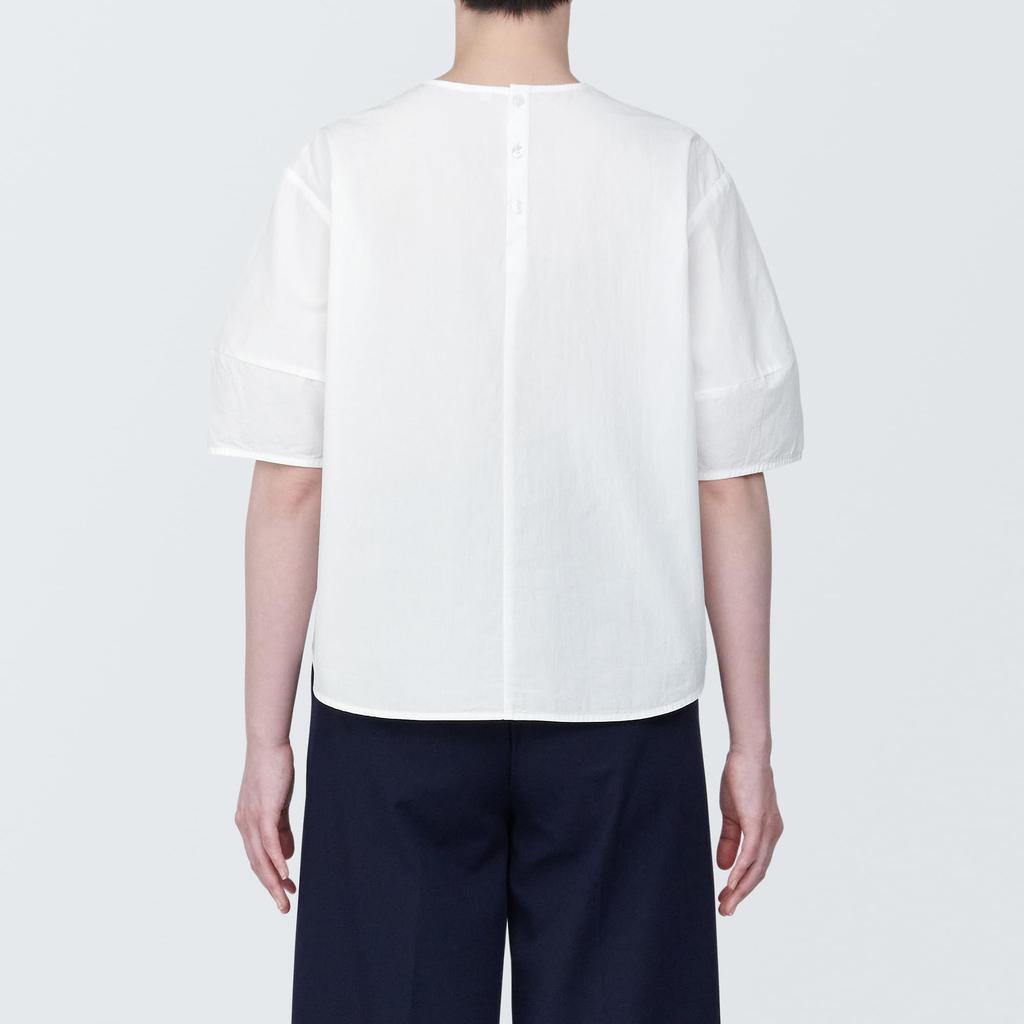 MUJI Short Sleeve Blouse Cool Broad Short Sleeve Blouse Ladies BC2JOA4S White S Women's