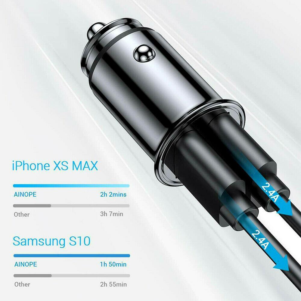 2-стороннее быстрое автомобильное зарядное устройство, разветвитель зарядного устройства, адаптер питания, двойной USB 12 В