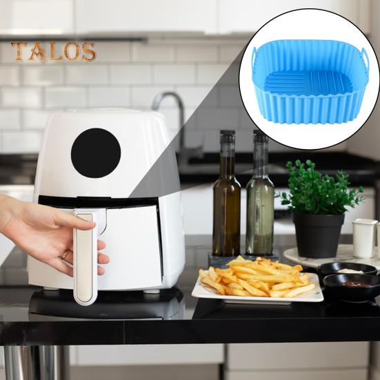 Силиконовый поднос для корзин для фритюрницы Многоразовые силиконовые вкладыши для фритюрницы Без бисфенола А Противень для фритюрницы Замена пергаментной бумаги