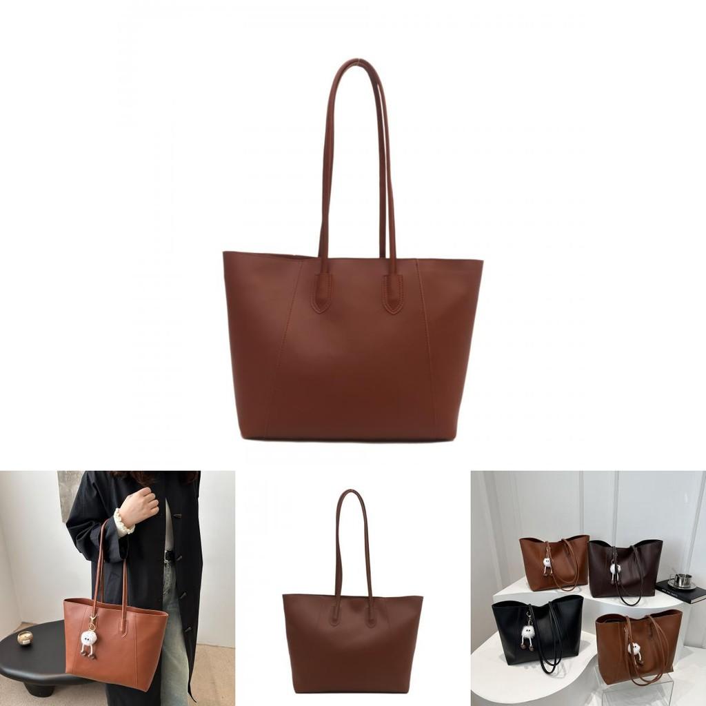 Stylish And Trendy Large Pu Tote Bag For Women In Black Coffee Yellow Brown And Red Colors
