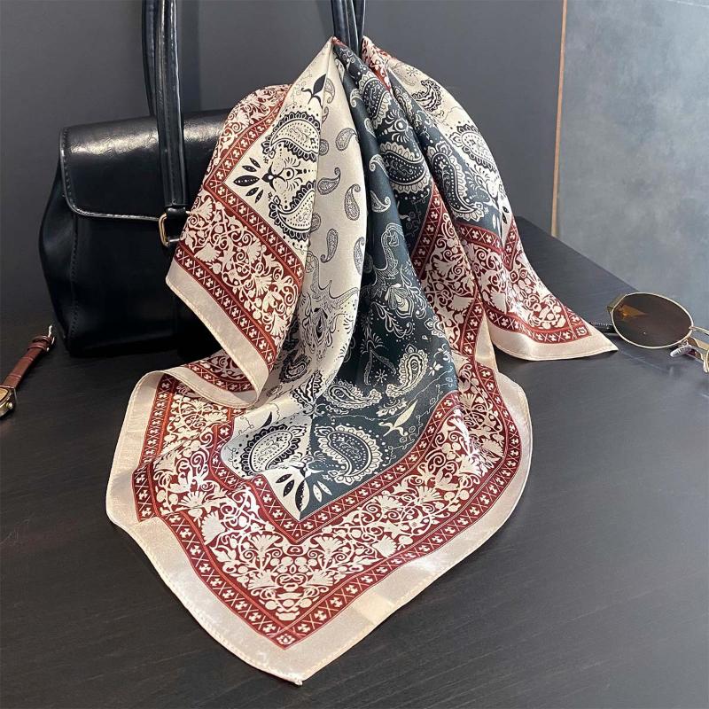 High-end Pure Silk Scarf 100% Mulberry Silk Small square Scarf Spring Decorative Scarf Fashion Versatile Neck for protection
