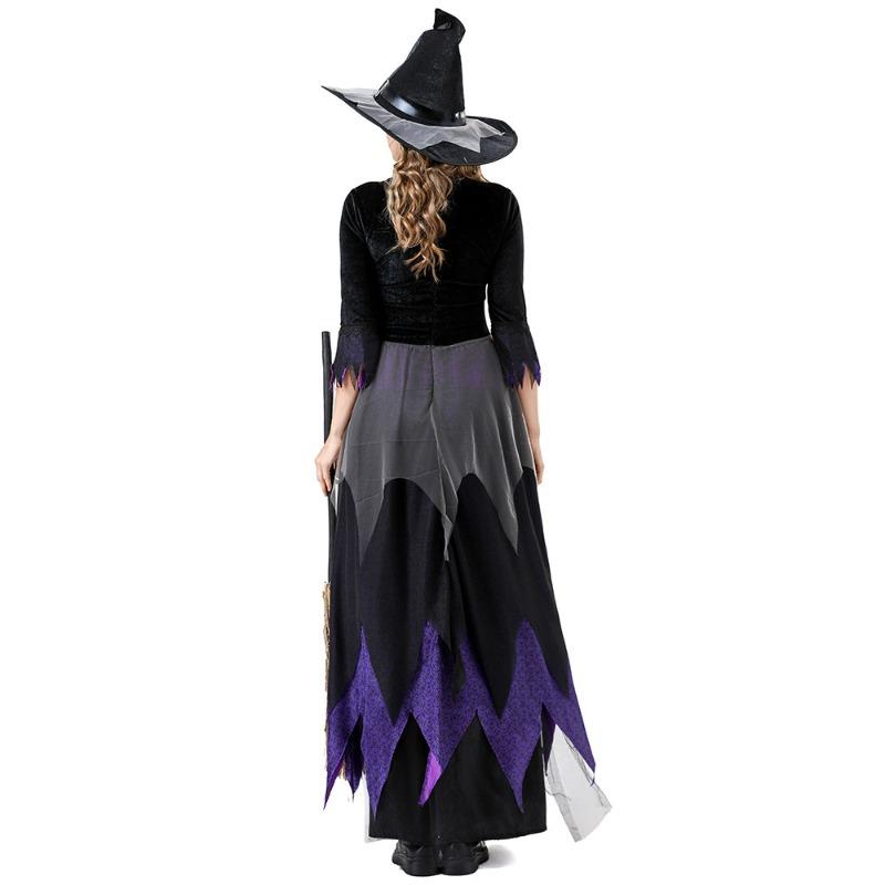 Halloween Witch Costume Vampire Black Purple Dress Magic Witch Stage Cosplay
