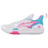Баскетбольные кроссовки Li Ning Flash 9 с амортизацией, нескользящие, износостойкие, низкие, мужские, белые, розовые ABPT055-1
