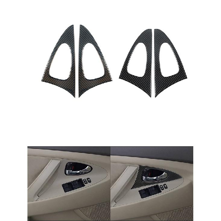 Для Toyota Camry 07-11 наклейки из углеродного волокна на центральной консоли, панель переключателей кондиционера, задняя панель, боковое вентиляционное отверстие, крышка