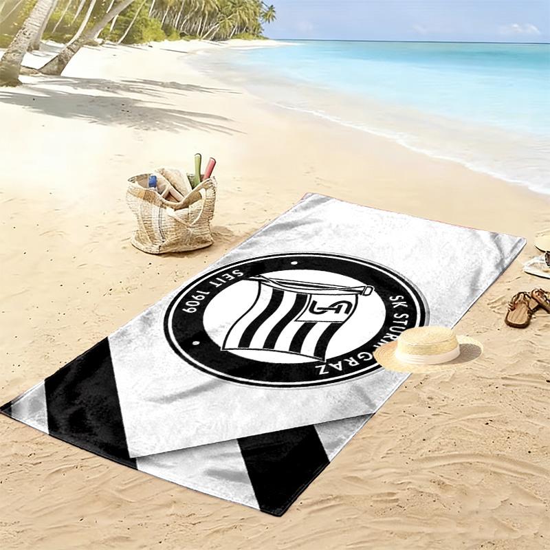 Пляжное полотенце SK Sturm Graz, Большое, Мягкое, Быстросохнущее, для Пляжа, Кемпинга, Плавания