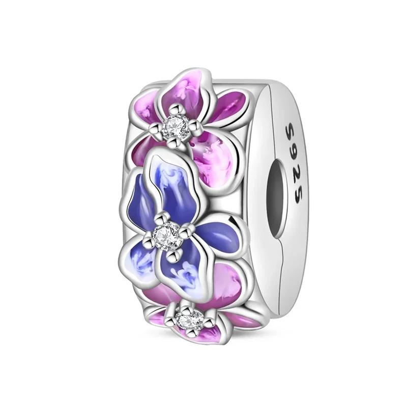 Роскошные Медные Цветные Разделительные Бусины Цветы Бабочка Звезда Луна Клип Шарм Для Оригинального DIY Браслета Изысканные Ювелирные Изделия