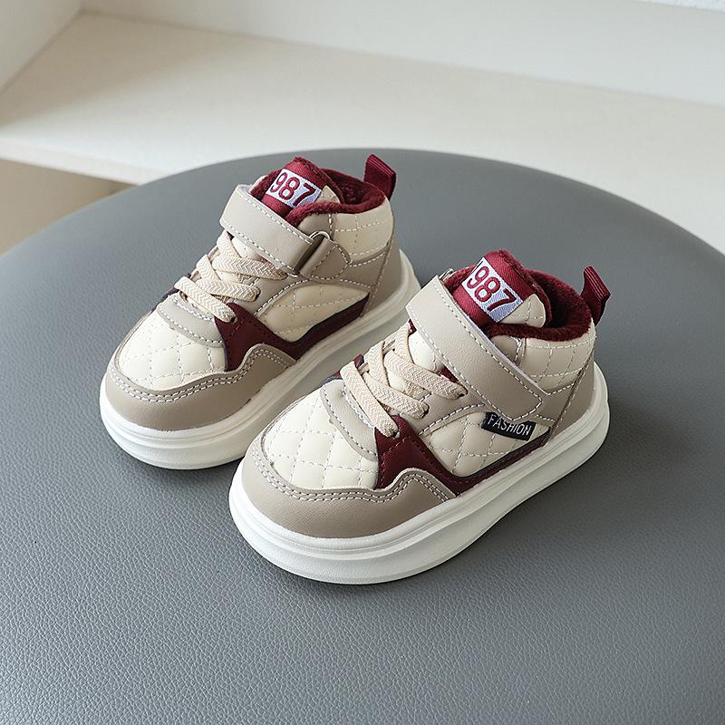 New autumn and winter children's shoes, children's sports shoes with fleece lining, girls' casual sneakers, boys' shoes, kids' loafers