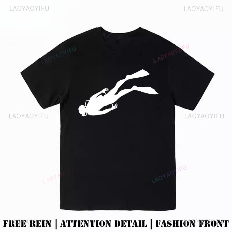 Diving Enthusiast Summer Cotton Creativity Graphic T Shirts Unisex Unisex Fashion Streetwear Tshirt Outdoors Breathable Camisetas