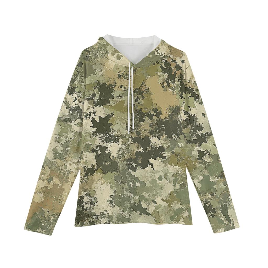 Мужская толстовка с капюшоном свободного кроя в стиле кэжуал с камуфляжным принтом