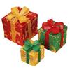 3 шт./набор Рождественские светящиеся подарочные коробки Светодиодная подсветка Штабелируемая вкладываемая коробка с бантом для Рождества Внутреннее Наружное Домашний Двор Газон Декор