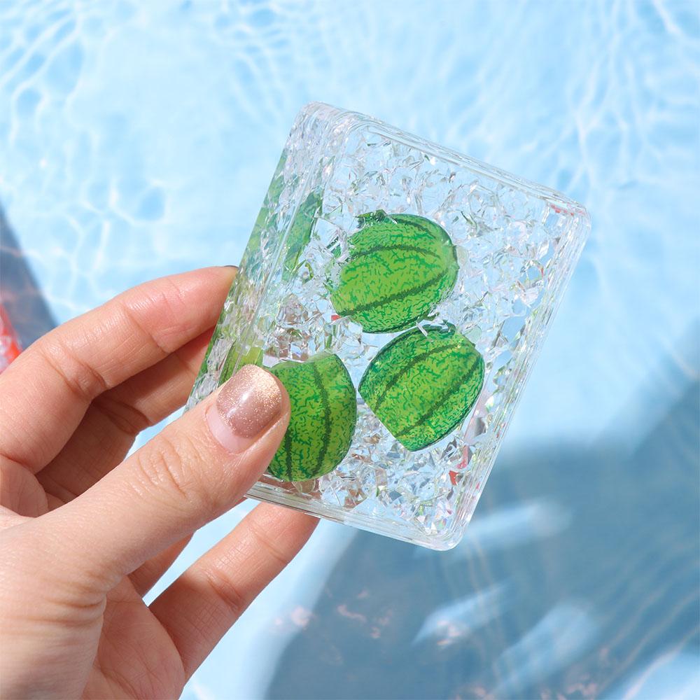 Rectangular Acrylic Ornament Heart Shape Oil Flowing Sand Ornament Birthday Gift