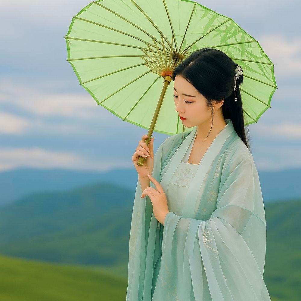 Bamboo Ancient Dance Umbrella Handmade Costume Parasol Oil Paper Umbrella Photograph Prop