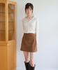 Yeoppe Suede Pocket Skirt_Brown