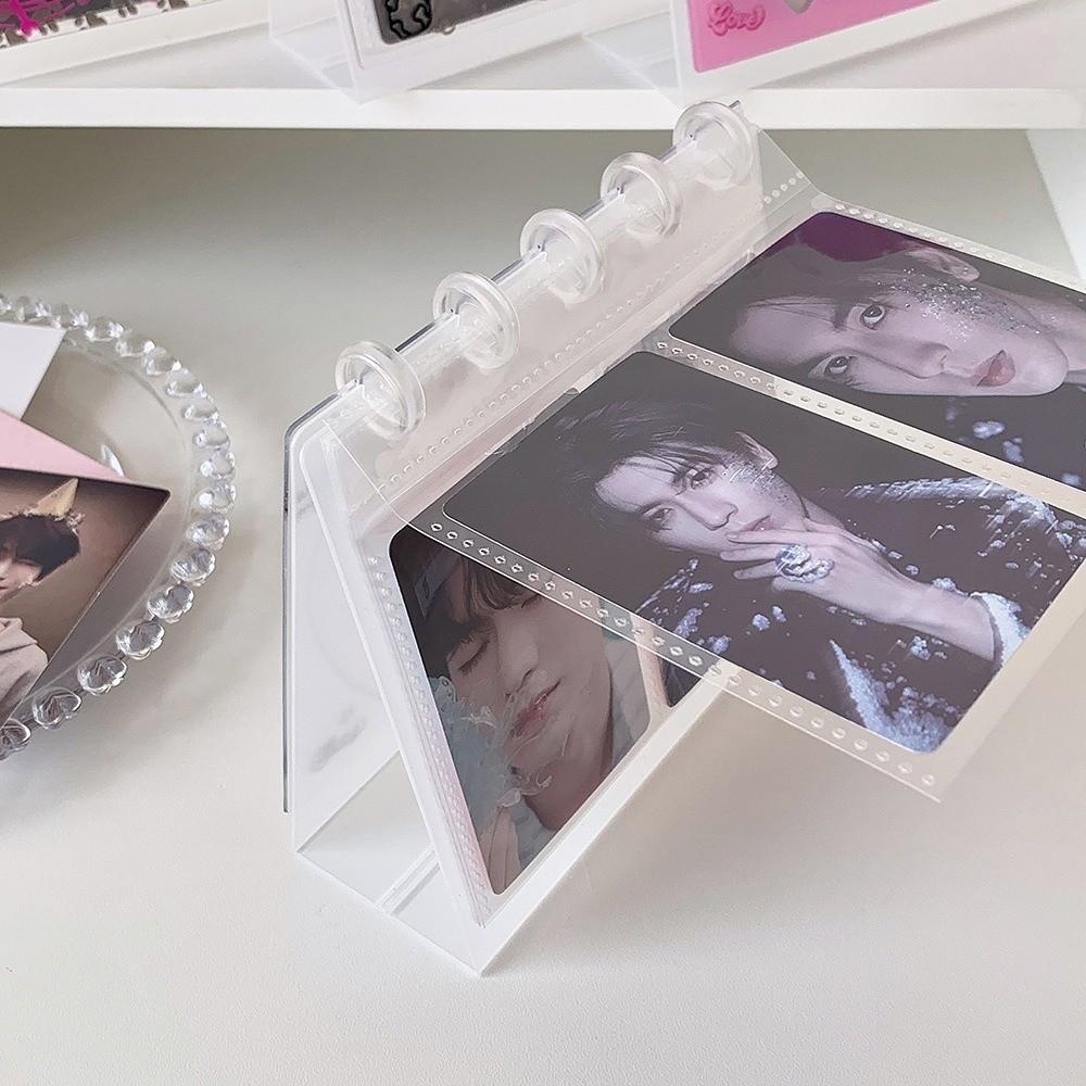 Transparent Flip Up Photocard Holder Cat Dog Photo Album Durable Card Display Rack Birthday Gift