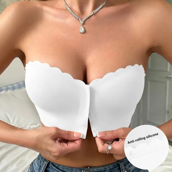 Бюстгальтеры без бретелек для женщин, беспроводная застежка спереди, бюстгальтер-бандо, бесшовный пуш-ап, бюстгальтер-бралетты, собирающийся в сборку