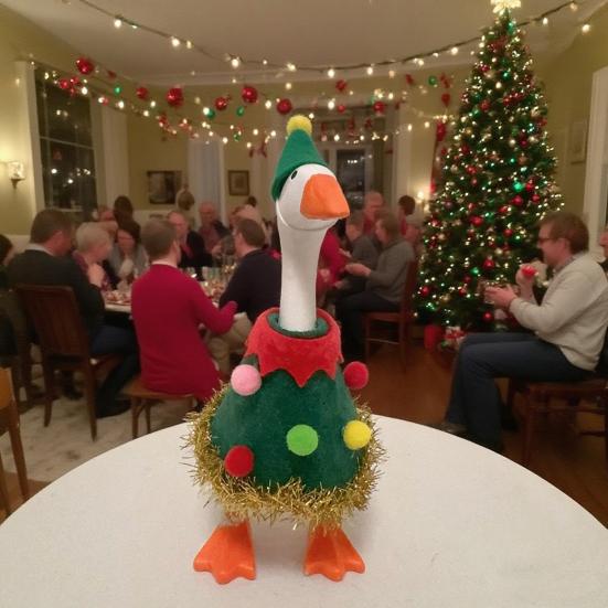 Рождественская елка, наряд гуся, одежда для настольного гуся, праздничный костюм гуся для 7-дюймовой статуэтки гуся, праздничное рождественское украшение стола