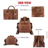 Goat Leather Bag Backpack Rucksack Vintage Genuine Laptop Brown Travel New Men's