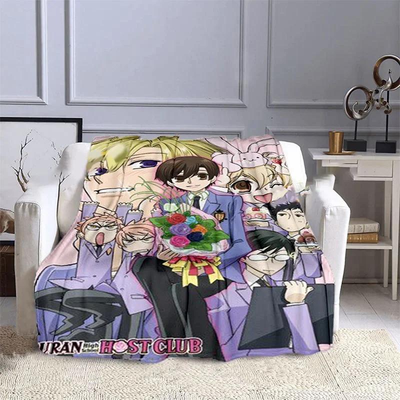 Ouran High School Host Club Anime Customized Blanket Plush Flannel Decoration Bed Home Throw Sofa Blanket Unisex Children Gifts