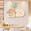 A Family of Four Restaurant Decoration Paintings with Clocks, Dining Room Hanging Paintings, Cream Style Warm Living Room Dining Table Wall Murals