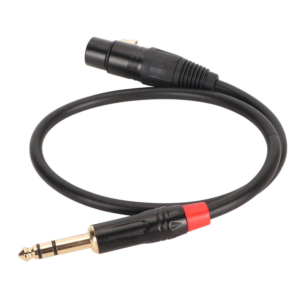 XLR Female to TRS Cable 3 Pin XLR to 1 4in TRS Stereo Plug Balanced Interconnect Cable 0.5m