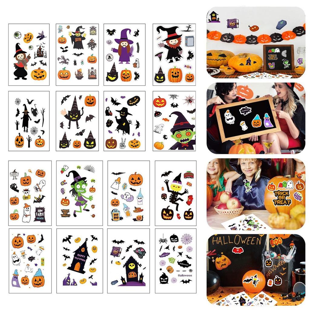 8  Halloween Party Card Stickers DIY Notebook Small Card Mobile Phone Case Can Be Decorated With Holiday Gifts