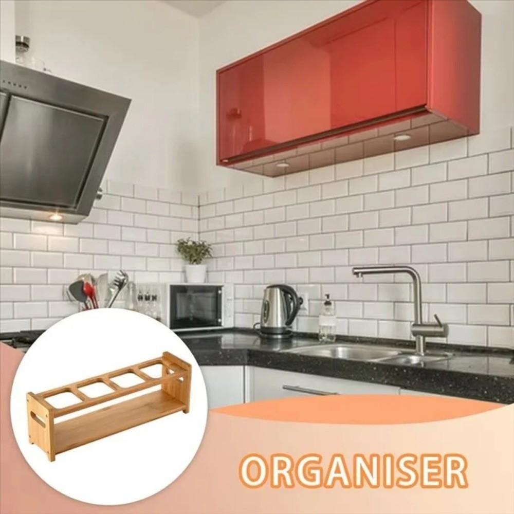 Anti-Slip Glass Oil Bottle Rack Multi-Compartment Kitchen Storage Shelf Home Storage