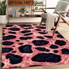 Плюшевый коврик с леопардовым принтом розового цвета, нескользящая основа, машинная стирка, мягкий вельвет, богемный стиль, гостиная, спальня, столовая