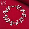 925 Sterling Silver Pendant Chain Bracelet Fashionable Wedding Jewelry
