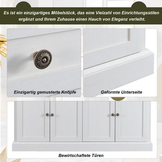 Large Sideboard with 4 Doors And 2 Drawers, Modern Buffet Cabinet for Dining Room and Living Room, 150 X 40 X 86cm