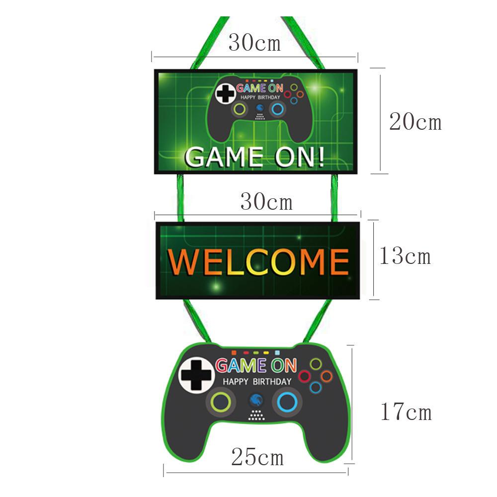 Game Theme Party Decoration Birthday Flag Gate Joint Cake Plug Set Gameone Banner Customization Creative