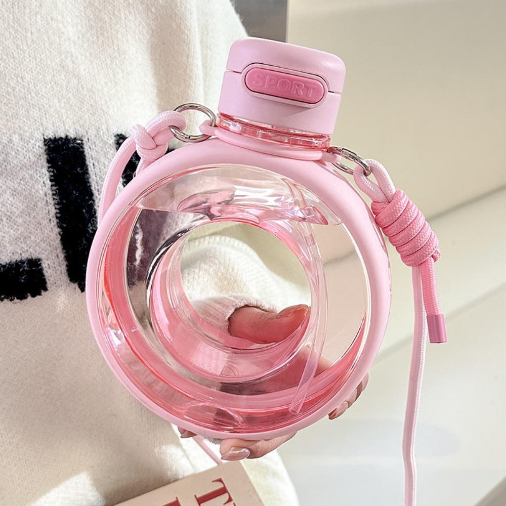 Portable Donut Water Bottle Leakproof With Strap Portable Kettle Adjustable Silicone Sealing Ring Sports Water Cup Cycling