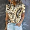 2024 Топ женская летняя женская футболка ретро с рисунком кешью футболка с принтом модная популярная женская футболка с коротким рукавом для отдыха