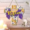 Wooden Front Door Sign Easter Welcome Rustic Backdrop Pendant Ornament Decoration Plaque for