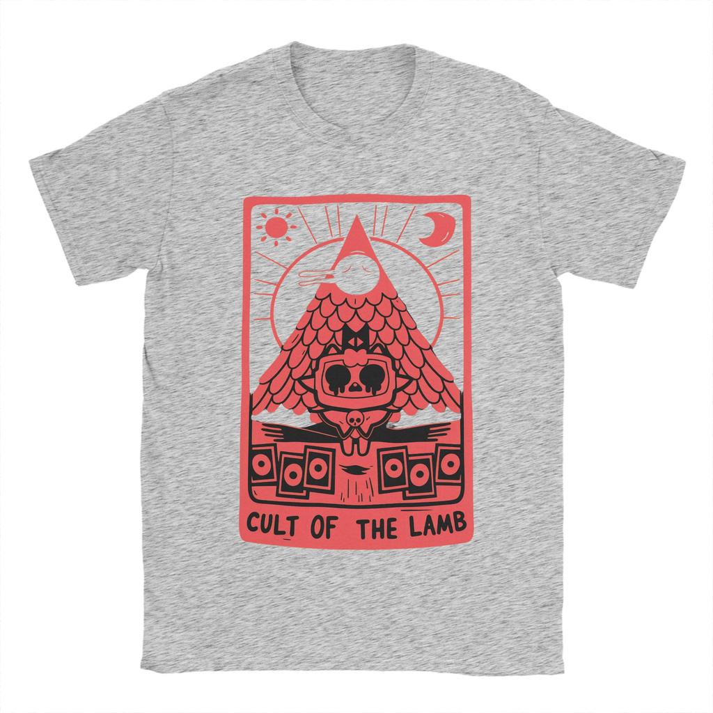 Cult Of The Lamb Game T Shirts Men 100 Cotton Vintage TShirts Crew Neck Tee Shirt Short Sleeve Tops Plus Size