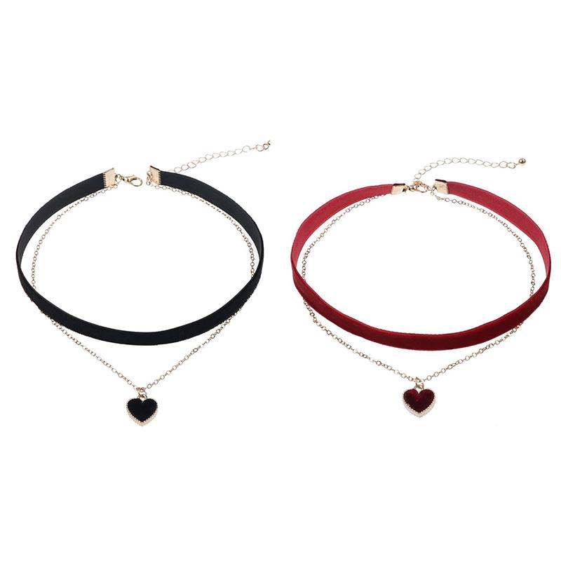 Классический бархатный чокер-ожерелье с подвеской в форме сердца для женщин, милая индивидуальная подвеска, ювелирное украшение, подарок на день святого Валентина
