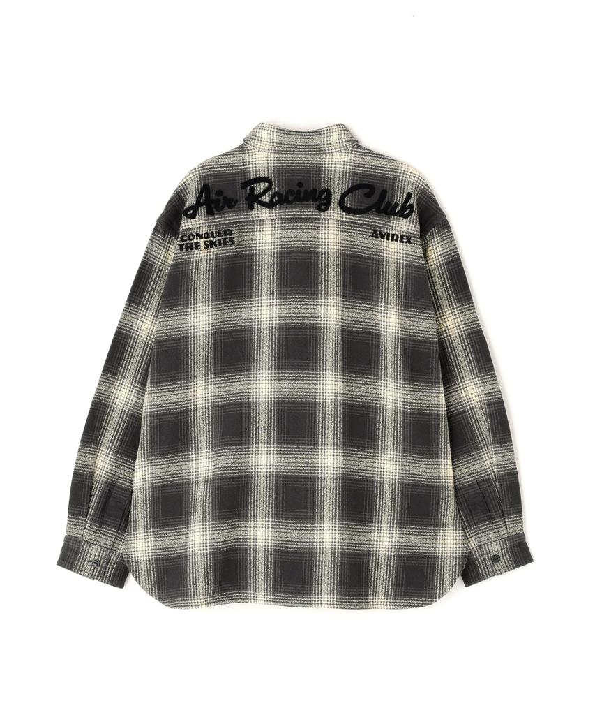 AVIREX OMBRE CHECK SHIRT Women's F Size 410 Charcoal 783-6120602