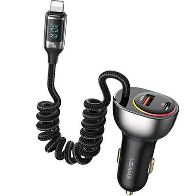 Ładowarka Samochodowa 60W USAMS PD Quick Charge USB/USB-C Czarna