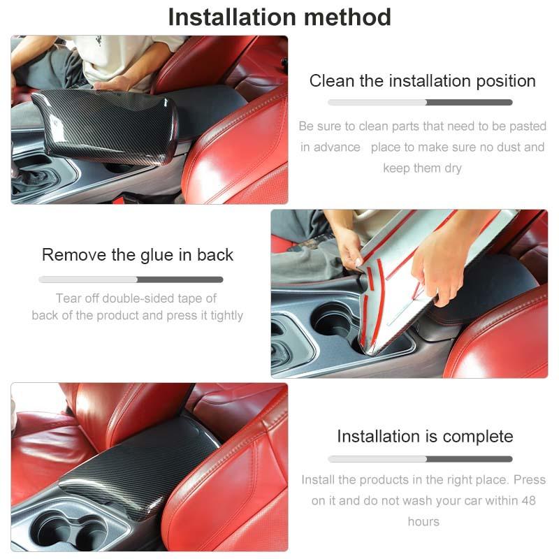 ABS подлокотник декоративная панель декоративная крышка наклейка для Dodge Challenger 2015 up аксессуары для салона автомобиля