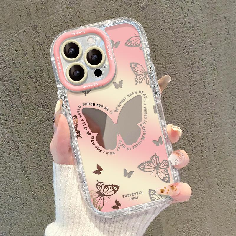 Подходит для чехла для мобильного телефона Apple 15 Iphone14 Матовый Бабочка 13 Зеркальный 12pro Прозрачный Мягкий край Xs/xr Силиконовый