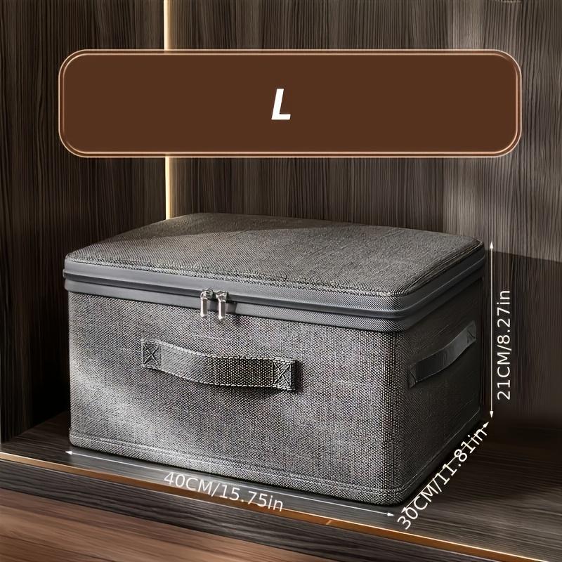 Набор 2шт.: Большой прочный складной контейнер для хранения с замком | Идеально подходит для организации одежды в шкафу и наведения порядка в гостиной, Изготовлен из холста