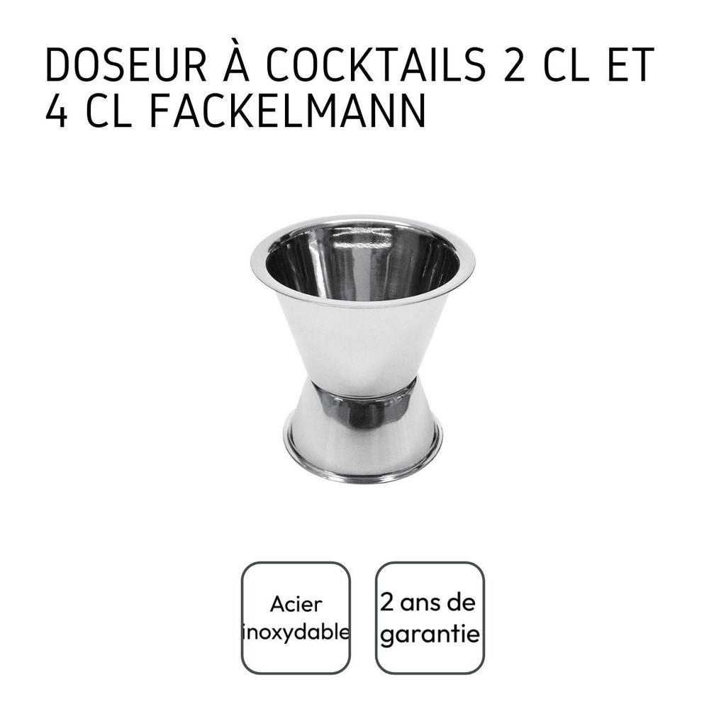 Trio Cocktail Shaker, Alcohol Measure and 3 Stainless Steel Cocktail Spoons Fackelmann Bar Concept Ref.