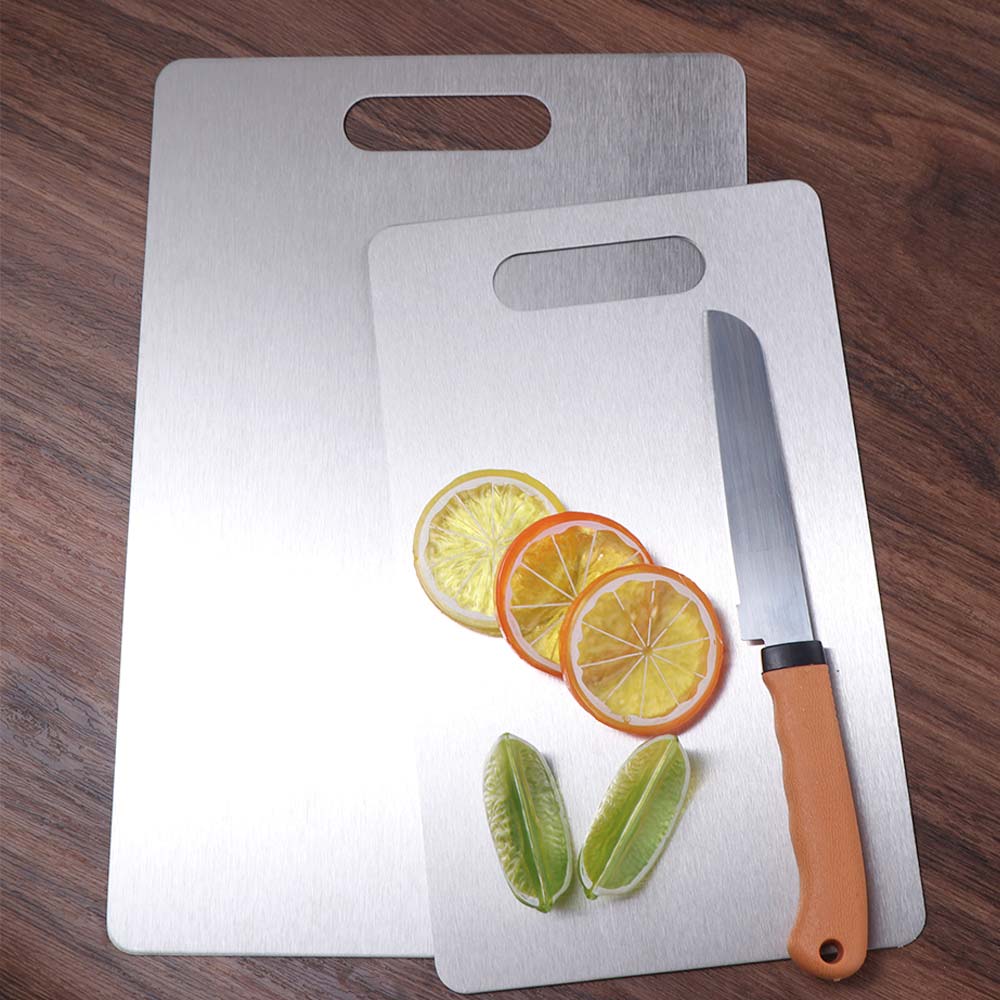 Панель из нержавеющей стали, устойчивая к плесени, серебристая доска для замешивания теста, двусторонняя разделочная доска, кухня