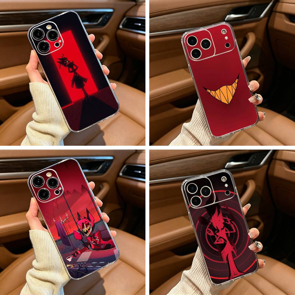 H-Hazbin Hotel-A-Alastor Чехол для телефона iPhone17,16,15,14,13,12,11 ,Pro Max, Plus Мягкий силиконовый прозрачный чехол